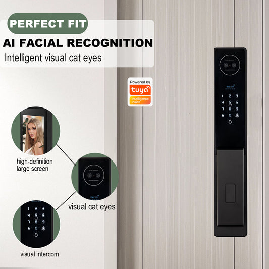 Intelligenteng Door Lock na may 3D Facial Recognition, Camera Video, at Voice