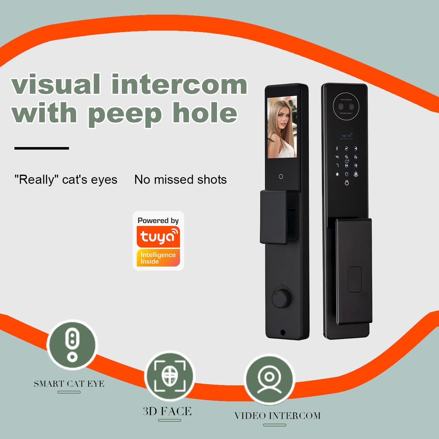Intelligenteng Door Lock na may 3D Facial Recognition, Camera Video, at Voice