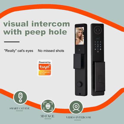 Intelligenteng Door Lock na may 3D Facial Recognition, Camera Video, at Voice