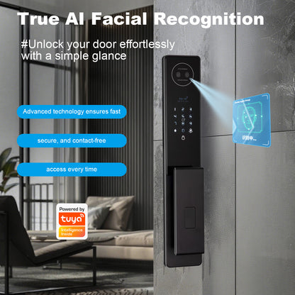 Intelligenteng Door Lock na may 3D Facial Recognition, Camera Video, at Voice
