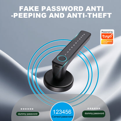 Tuya Biometric Smart Door Lock na may Electronic Fingerprint Handle, Split-Type Digital Keyless Lock