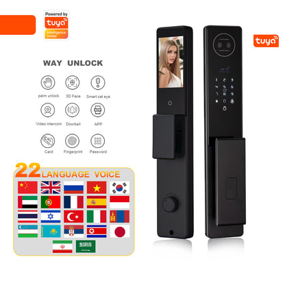 Intelligenteng Door Lock na may 3D Facial Recognition, Camera Video, at Voice